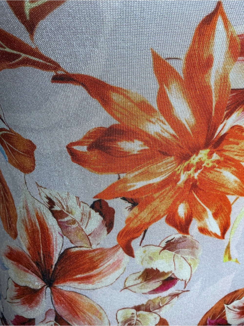 2334 - Guess Orange Floral Twist-Neck Mini Dress - Picture 8 of 13